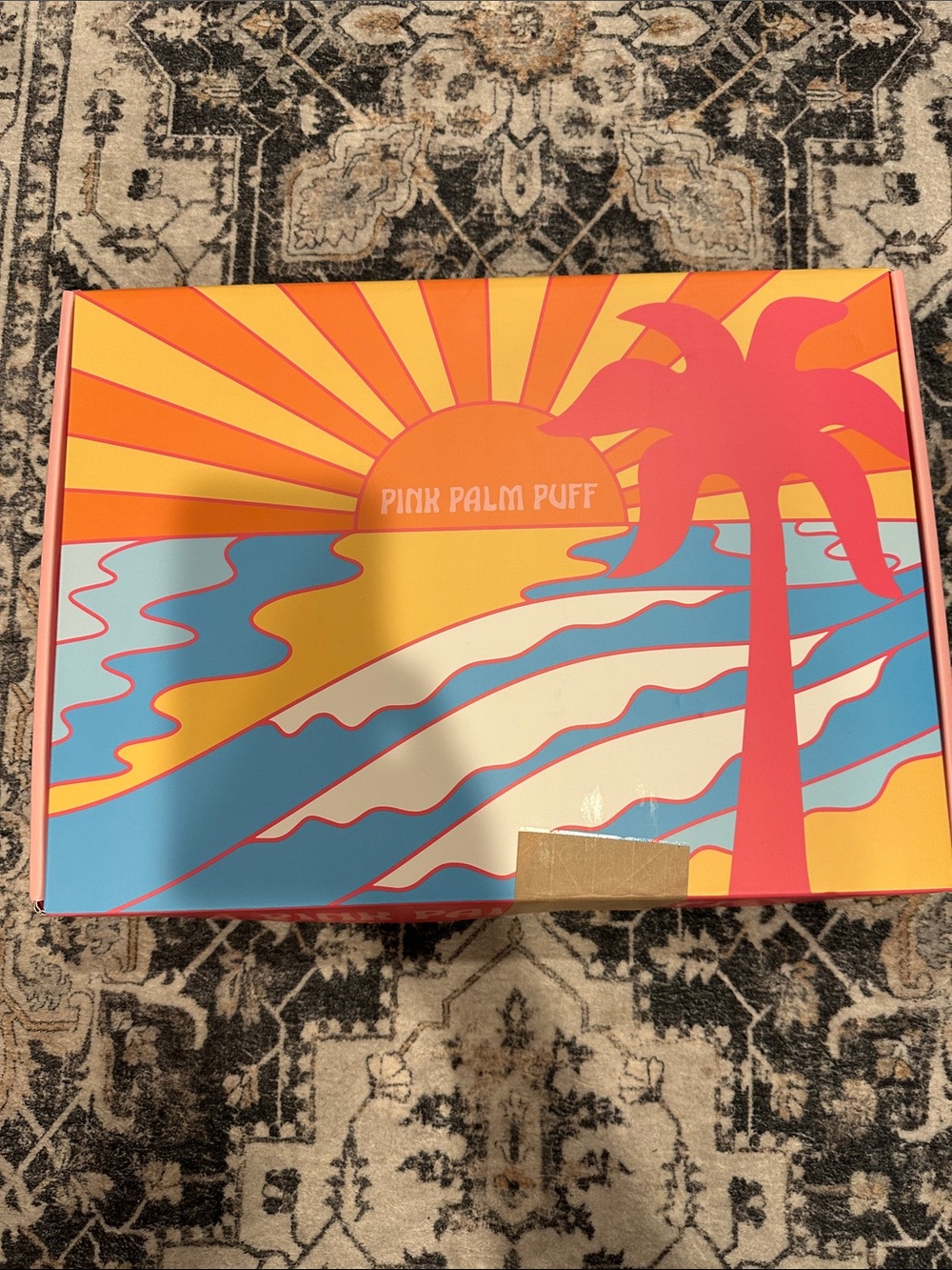 Pink Graphic Hoodie Sweatshirt - Palm Tree Surf Design - Picture 7 of 8